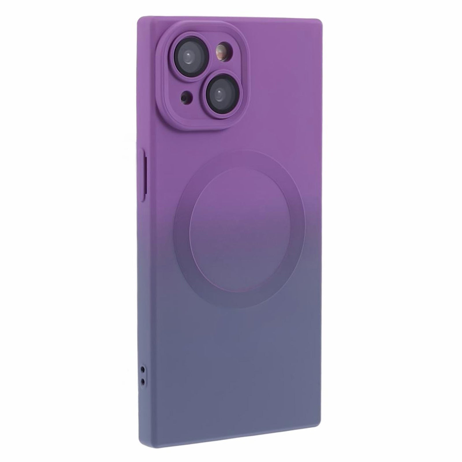 HH Series for iPhone 14 Magnetic Case Rubberized TPU Cover Lens Protector - Pink+Blue HH Series for iPhone 14 Magnetic Case Rubberized TPU Cover Lens Protector - Pink+Blue